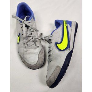 Nike Youth Sz. 6 Tiempo Legend 9 Academy IC Indoor Cleats Grey Volt Sapphire